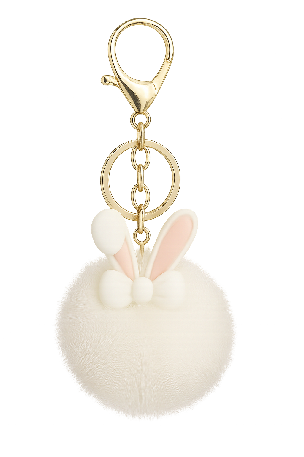 Bunny Ears Ball Keychain